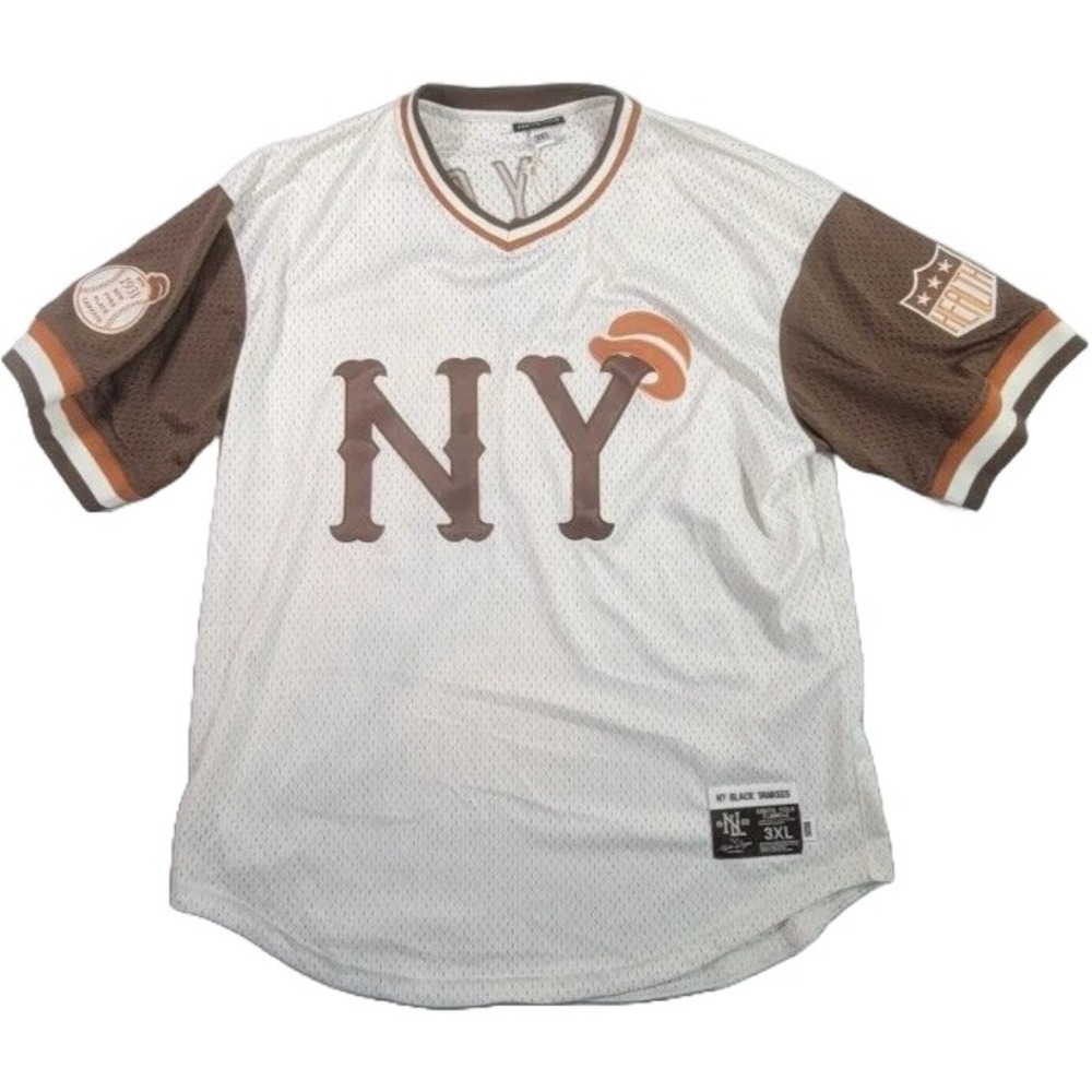 Ebbets Field‎ Flannels NY Black Yankees V-Neck Mesh Jersey 3XL New